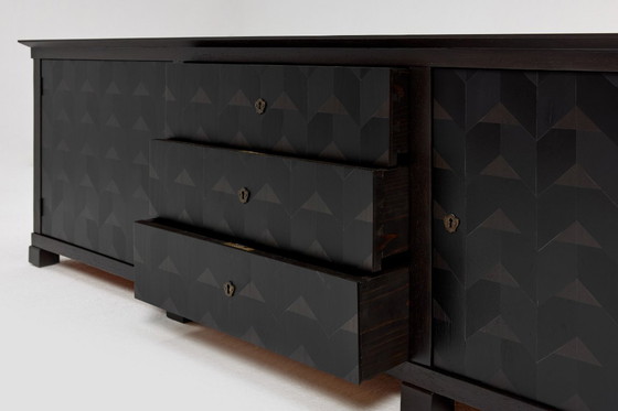 Image 1 of Brutalist Oak Craftsmanship Sideboard, 1960s, Germany, Brass Accents