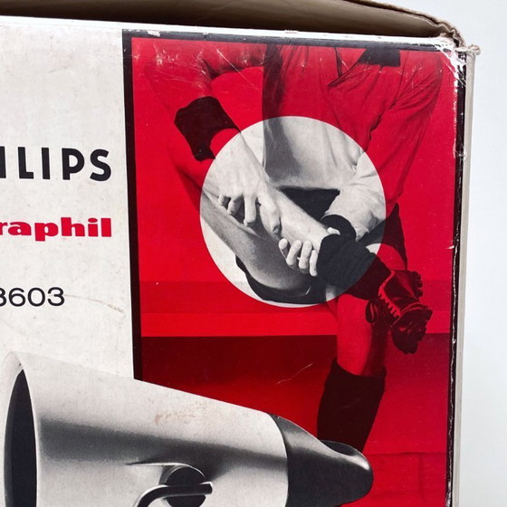 Image 1 of Vintage Jaren 60 Philips Infraphil HP 3603 Infraroodlamp met Doos en Handleiding