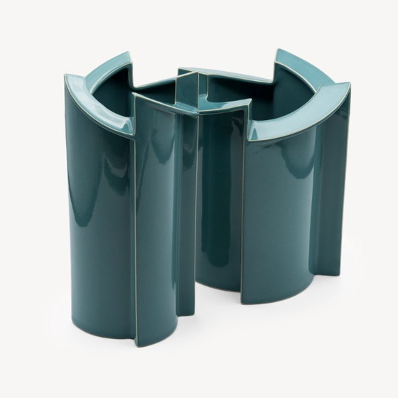 Rosenthal Windmill Turquoise Porcelain Vase Duo – Jan Van Der Vaart, 1988 (photo 2 of 10)