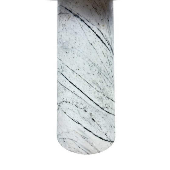 Image 1 of Table d'appoint vintage en marbre – table à piédestal sculpturale en pierre