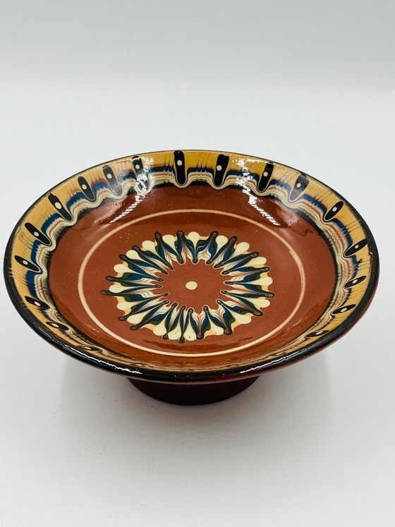 Image 1 of Troyan ceramic footed bowl from Bulgaria