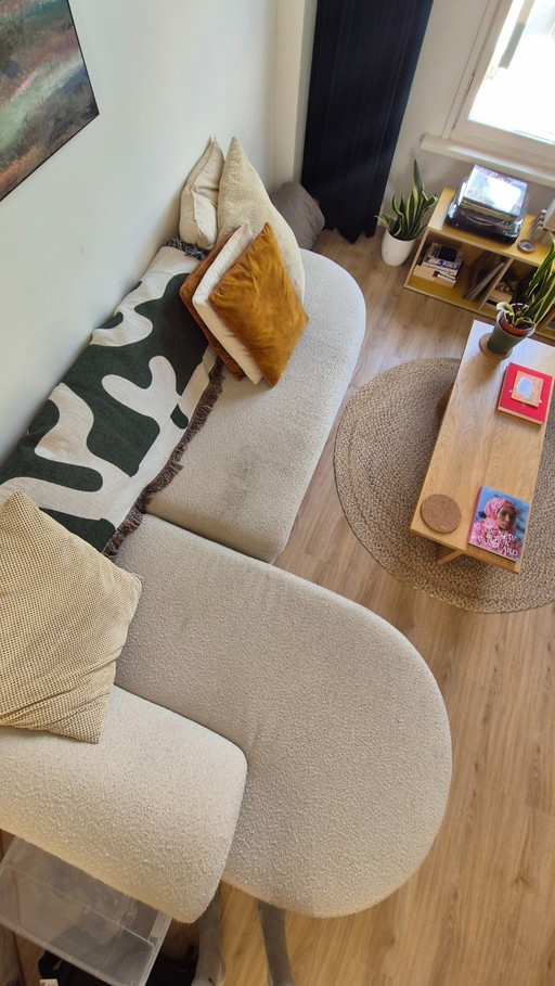 Cream bouclé corner sofa (XL) - pick up in Amsterdam