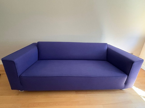 Image 1 of Bloq 3-zitsbank (paars/blauw), Bloq Fauteuil (geel/oker én paars/blauw), 
