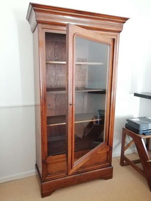 Antique bookcase - display cabinet Louis Philippe style 1 door 2 drawers