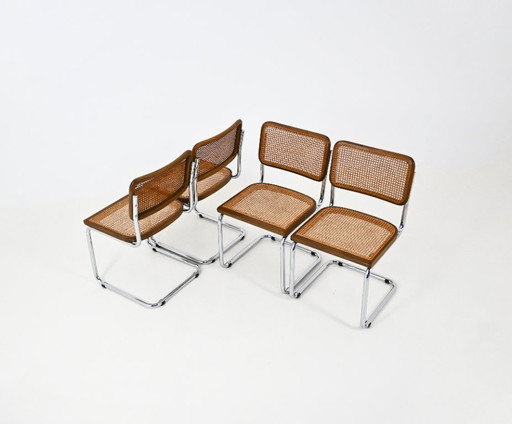 Eetkamerstoelen stijl B32 van Marcel Breuer, set van 4 – Metal, Rattan (photo 2 of 9)