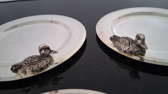 Image 1 of Sottobicchieri di Hunters' Hill pesantemente placcati in argento