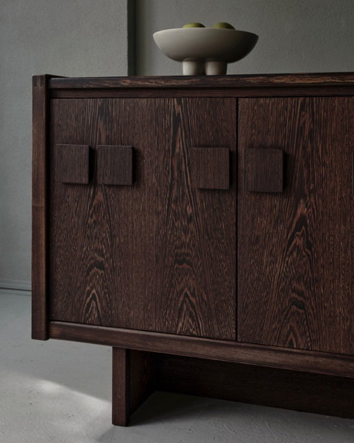 Remus - Brutalist sideboard in wenge wood, midcentury redesign