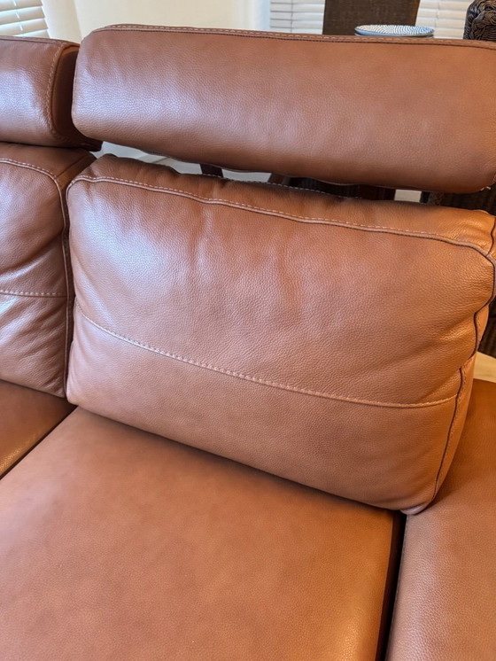 Image 1 of Lederen zetel zo goed als nieuw 