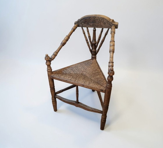 Image 1 of Antieke 19e eeuwse rieten stoel