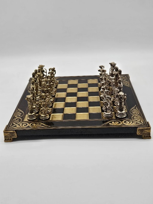 ♟️ Antique Chess Set "Greek Mythology" – GiftHome Collector's Set (26x26 cm, Zamak Metal)