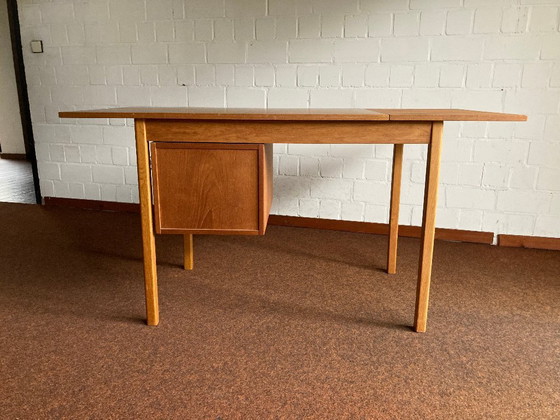Image 1 of Zweeds bureau uit het midden van de 20e eeuw, gemaakt van teakhout.
