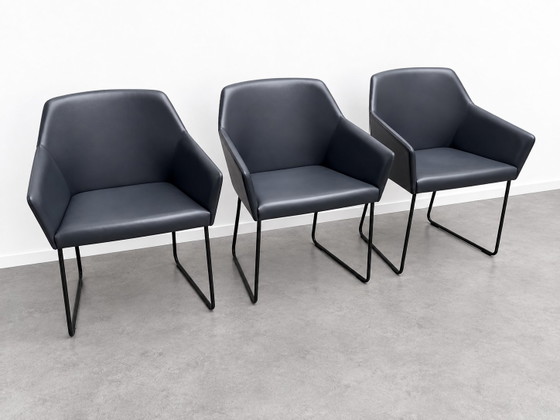 Set di 3 sedie da pranzo Arco Sketch Regular Ice Blue (Pelle) – Leather, Metal (photo 2 of 9)