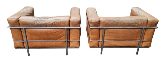 Le Corbusier Poltrone Cassina LC3 Originali d'Epoca (Coppia) – Vintage Anni '70 – Pelle Cognac – N. di Serie (photo 6 of 16)