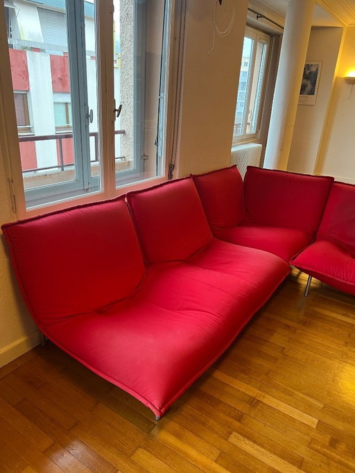 Modulares Ecksofa „Câlin“ – Pascal Mourgue für Cinna / Ligne Roset – 4-Sitzer, rot