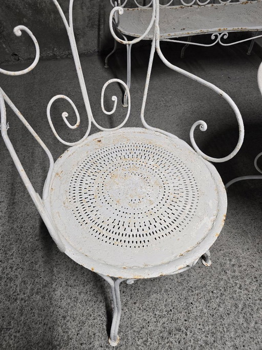 Salon de Jardin Ancien en Fer Forgé, Début du XXe Siècle – loungesets, Iron (photo 2 of 11)