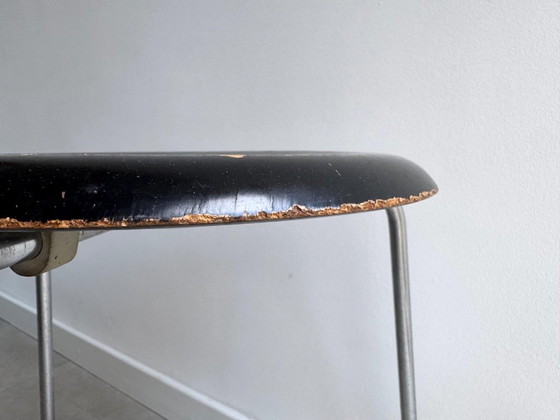 1x Taburete "Dot" de mediados de siglo, 1968, de Arne Jacobsen para Fritz Hansen #2 – Metal, Wood, Vintage (photo 10 of 10)