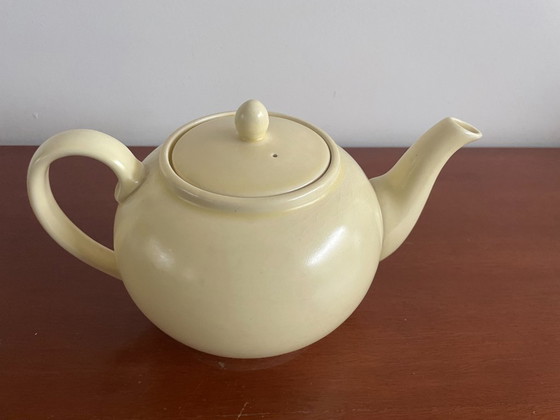 Image 1 of Plateelbakkerij Zuid Holland - Teiera Art Déco gialla + tazze e piattini