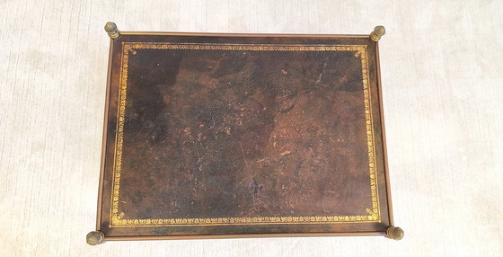 Image 1 of 😍✨Prächtiger Barwagen von Maison Jansen – Messing, Bronze und Blattgoldleder – Um 1950✨😍