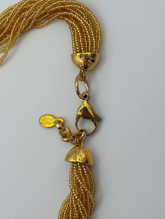 Image 1 of Murano Glass Chalcedony Snake Necklace with Gold Leaf – Venetian Handcrafted Sculpture