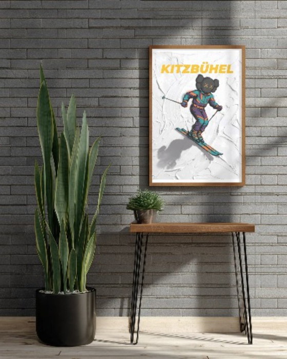 KAWS Kitzbühel Skifahrer Kunstdruck, Kunstdrucke, Papier, Mehrfarbig, Modern (Foto 3 von 5)
