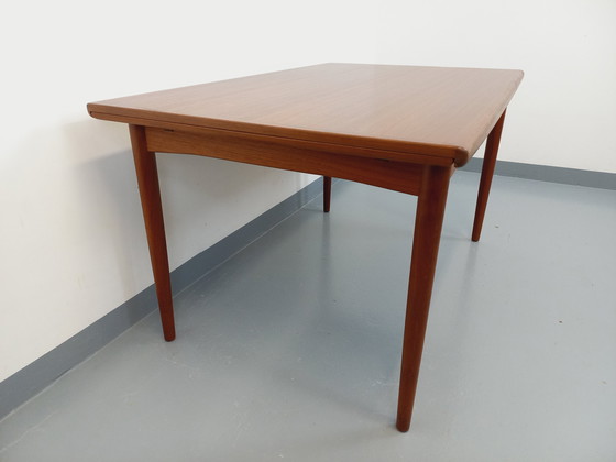Image 1 of Scandinavian 60's vintage Dyrlund rectangular teak dining table with extensions