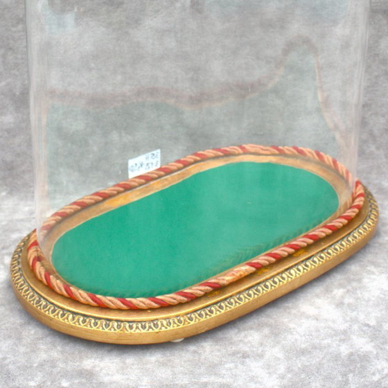 Image 1 of Vintage retro oval glass dome 13.78 x 12.20 x 6.50" cloche globe 35 x 31 cm x 16,5 cm deep steampunk display gift colletible dus
