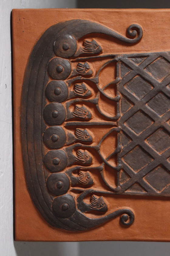 Thyssen Keramik Denemarken jaren 1950 - Viking Drakkar decoratieve tegelset – Wanddecoratie, Ceramic (photo 4 of 11)
