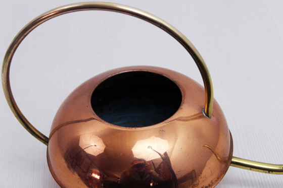 Image 1 of Brass and Copper Watering Can, France 1960