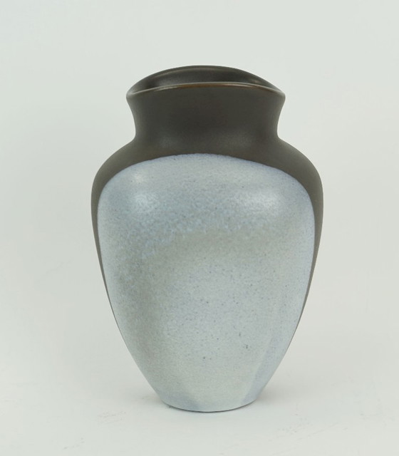 Image 1 of german mid century vase by majolika karlsruhe, two-tone decoration, fridegart glatzle, 1950s, model no. 6053