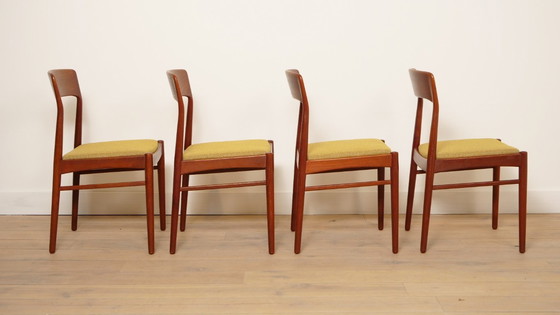 Image 1 of 4 x sedia da pranzo | Henning Kjaernulf | Teak | Rivestita