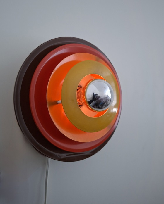 Vintage wandlamp schalenlamp space age, Wandlampen, Metaal, Meerdere kleuren (foto 4 van 5)