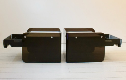  Two Altuglas bedside tables by Bernard Govin.