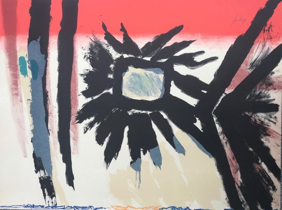 Image 1 of Color lithograph by noted Belgian artist Jan Cox