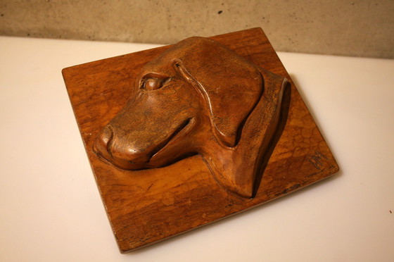 Image 1 of Labrador - Wood Carving - Door Handle - Door Pusher - Front Door Fine Door Knob or Door Pusher With a Wood Carving of a Labrador