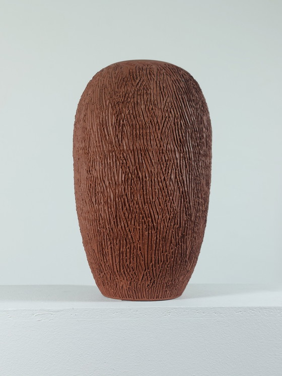 Vintage vaas met sgraffito decoratie in brutalistische stijl uit het midden van de 20e eeuw – Vazen, Ceramic (photo 2 of 14)