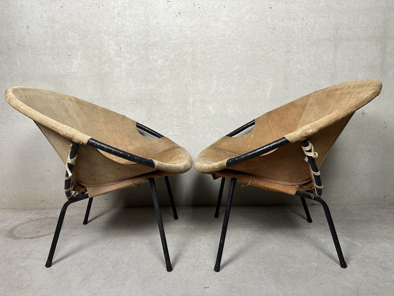 Image 1 of 2x Vintage Ballonstoelen - Lusch Erzeugnis - 1960’s