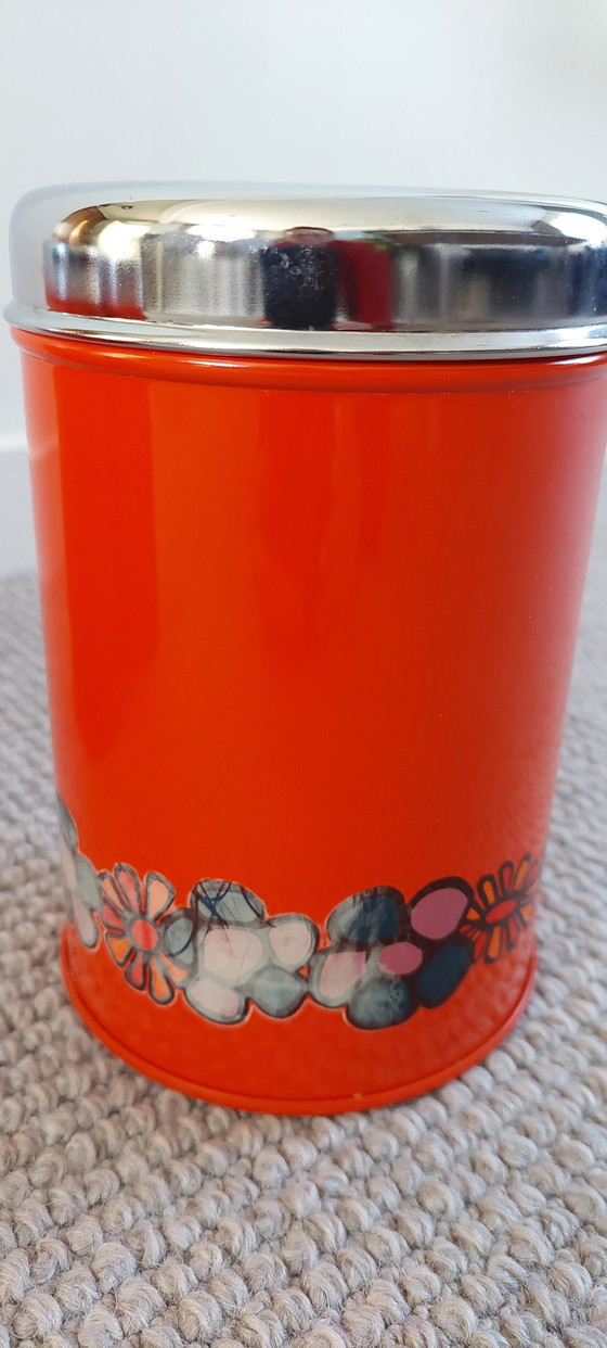Image 1 of Vintage brabantia voorraaddozen, oranje
