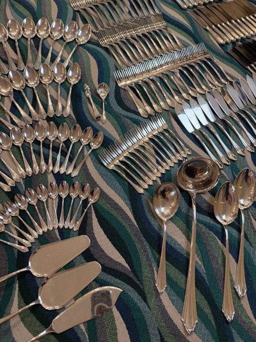 Original BSF Besteck-Set Englisch Chippendale – 156 Teile – 800er Silber – Top Zustand – besteksets, Silver (photo 2 of 12)