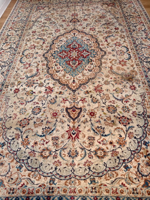 Originaler, seltener und eleganter persischer Nain Habibian-Teppich (Vintage) – 245 x 155 cm