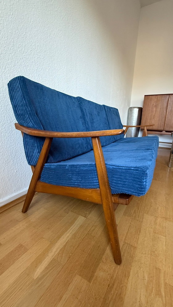 Image 1 of Divano danese a 3 posti in corda Divano anni '60 del Medioevo