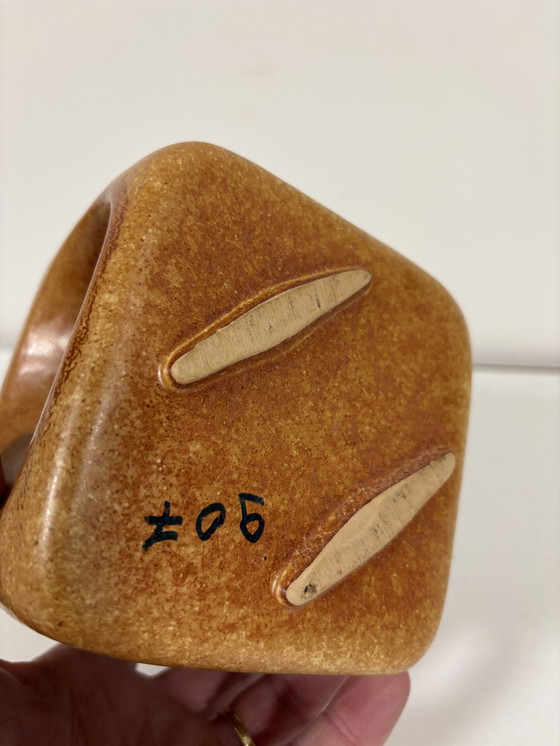 Image 1 of Bertoncello Kubusvaas (modello 907) in marrone e beige 'Screziato' di Roberto Rigon