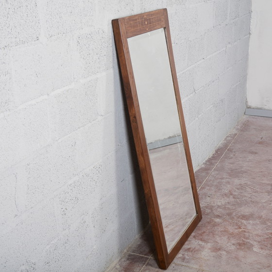 Art Deco Beveled Glass Mirror with Inlays – Wood (photo 4 of 8)