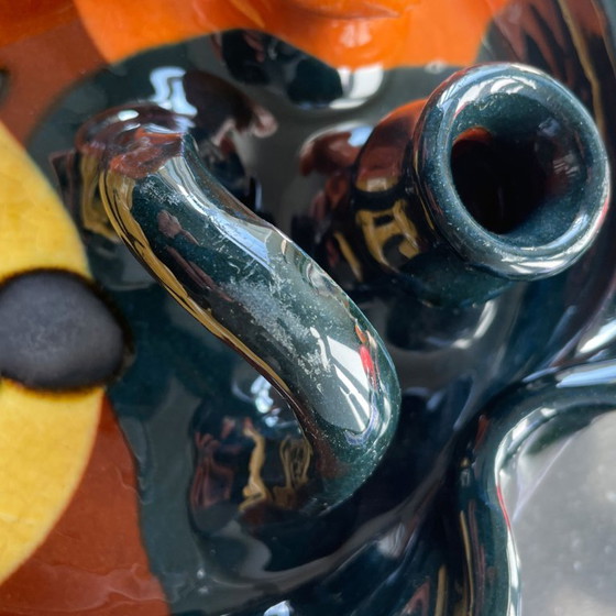 Image 1 of Thomas Buxo Multifunctional Ceramic Candlestick Ashtray Olive Bowl