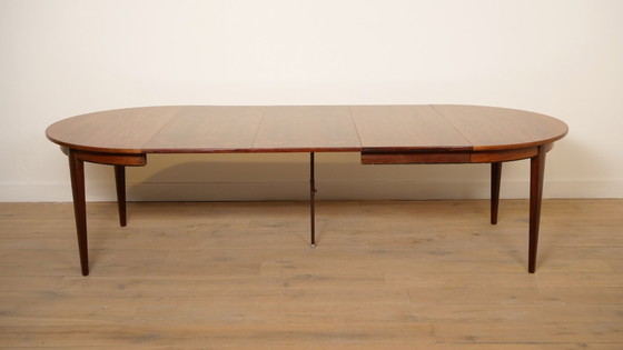 Image 1 of Vintage Round Dining Table Omann Jun Rosewood ExtendableVintage Round Dining Table Omann Jun Rosewood ExtendableVintage Round