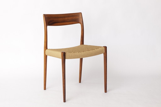 Niels Møller Model 77 Chair in Rosewood – Danish Design Classic, 1960s, Restored & Rewoven
