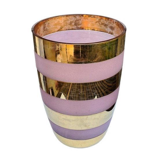 Image 1 of Grande vaso dorato, Repubblica Ceca, Cecoslovacchia, anni 1980.