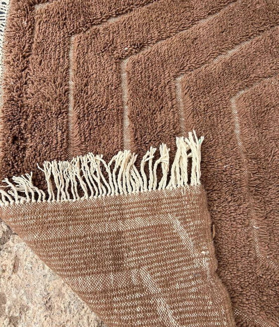 Tapis en laine marron traditionnel 250cm x 150cm – Wool (photo 4 of 8)