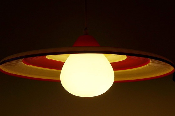 Image 1 of Lampe suspendue vintage style spatial, lampe OVNI vintage années 50, 60, 70, lampe Rotaflex