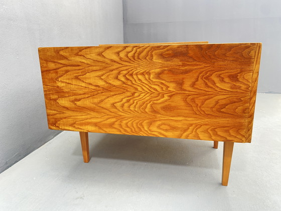 Image 1 of Divano in legno di metà secolo con tavolino laterale – Design modulare, anni '70