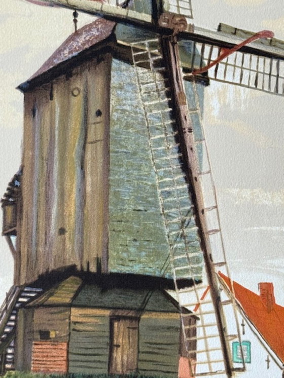 Image 1 of Litografia "Mulino a vento" di Pierre Spas